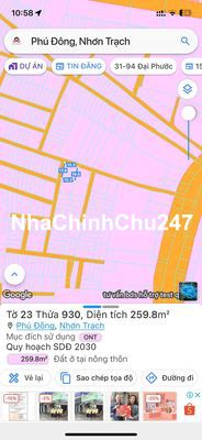 Lô đất 2 mặt tiền đường bê tông thổ cư toàn bộ . SHR . Giá cực tốt cho