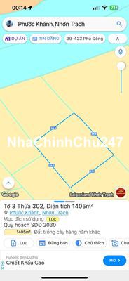 Chính chủ bán đất vườn bên sông ông Thuộc - Phước Khánh Nhơn Trạch