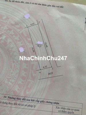 Cc bán gấp 70,5m2, thôn Ích Vịnh, Phương Đình, H. Đan Phượng, 46tr/m2