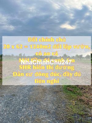 Chính chủ cần bán 1240m2 đất lập vườn, có ao cá, mặt tiền đường 6m