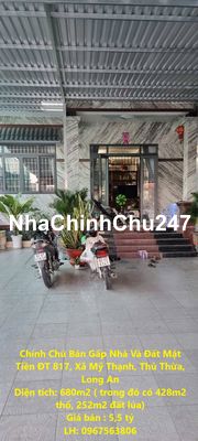 Chủ Bán Gấp Nhà Và Đất Mặt Tiền ĐT 817, Xã Mỹ Thạnh, Thủ Thừa, Long An