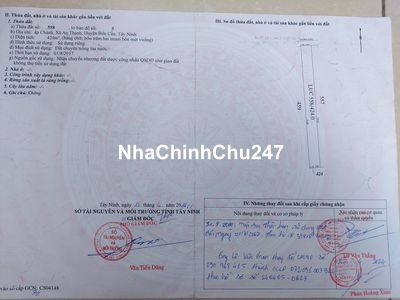 Đất nên Ân thạnh, Tây ninh - đã đăng ký thổ cư 100m2 - chính chủ bán