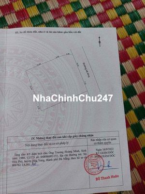 Chính chủ gửi lô đất 405m2 tại Hội Phước - Hoà Phú - Huyện Hoà Vang  g