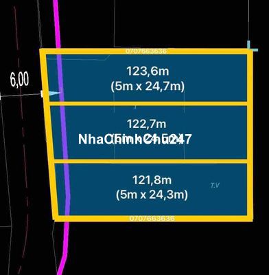 Đất mặt tiền xe hoi toi noi 3 lô liền nhau