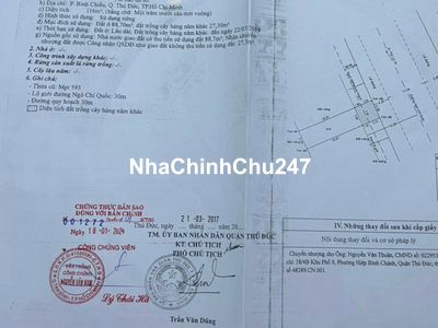 Cần bán 116m thổ cư mặt tiền kinh doanh đường Ngô Chí Quốc, Thủ Đức