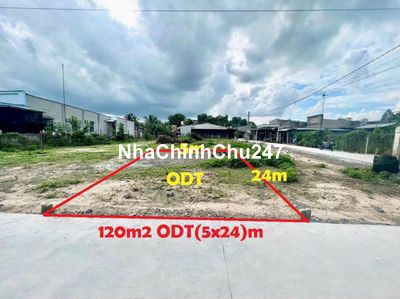 Đất SHR, 120m2 (5x24) full thổ cư, xây dựng tự do, ngay chợ Trảng Bàng