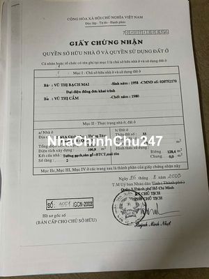 Bán nhà nguyên căn chính chủ CMT8 trung tâm thành phố