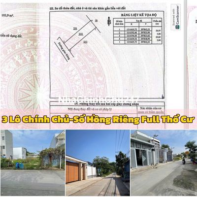 Đất Giá F0 Chính Chủ Bán 3 Lô Liên Kề Ngay Phường Bửu Long Sỗ Sẵn