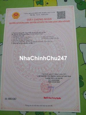 CHÍNH CHỦ bán nền đất thổ cư 104m2, Tân Lân