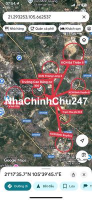 Chính chủ bán lô đất Tam Hợp, Bình Xuyên trung tâm KCN DT100m2 2,5xtỷ