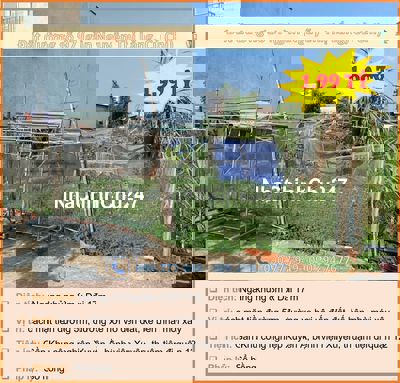 Bán đất chính chủ đường 97 NGuyễn Thị Lắng ,