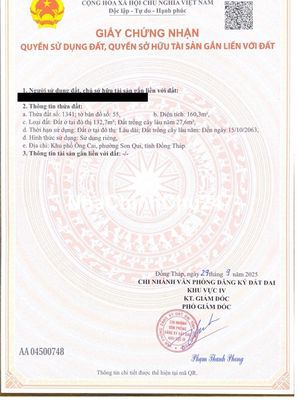 Chính chủ cần bán 2 lô đất ODT liền kề DT 160,3m2.P Sơn Qui,Tân Trung.