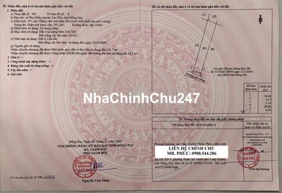 CHÍNH CHỦ CẦN BÁN ĐẤT FULL THỔ CƯ
