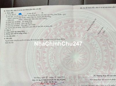 Chính chủ bán đất Cồn Dầu 19, sát đường 10m5 lê sỹ, ko cống,trụ điện