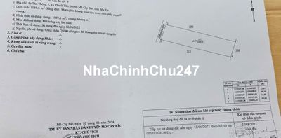 Bán đất 1089m2 (16x68) Chính chủ P.Bến Tre, Vĩnh Long (Thanh Tân, MCB)