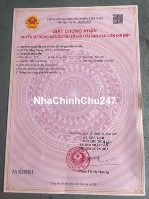 bán lô đất tái định cư bửu hoà diện tích 85m, chính chủ bán