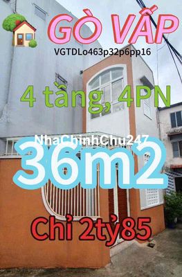 📣Chủ gấp bán 🏡 Lê Đức Thọ Gò Vấp, 36m2, dòng tiền 12tr/tháng, chỉ 2tỷ8