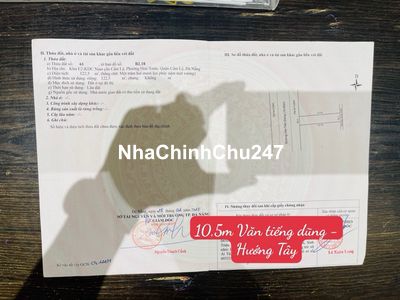 Chính chủ gởi bán đất đường 10,5m Văn Tiến Dũng - Hòa Xuân ,H.Tây