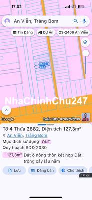 chính chủ gửi bán đất ấp 4 an viễn đồng nai vị trí trung tâm kcn