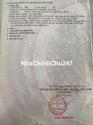 Đất chính chủ bán gấp Tân Phong, Tân Biên, Tây Ninh