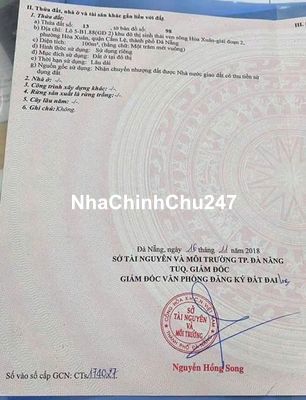 Chủ gởi bán đất đường 10,5m Võ An Ninh - Hòa Xuân - Hướng Tây Nam