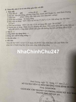 Nhà đất ở, sổ hồng chính chủ diện tích 143m vuông đường Vĩnh Phú 6
