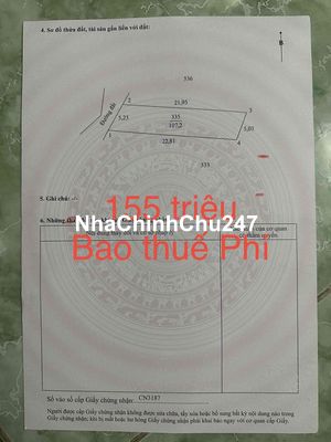 chính chủ bán nền 5x21 có 50m thổ cư lộ xe ba gác cách lộ nhựa 400m