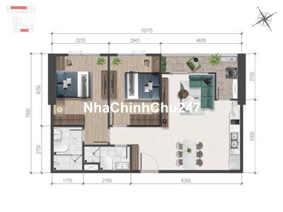 Chính chủ cần bán gấp 2PN 2WC 74m2 thág 4 nhận nhà