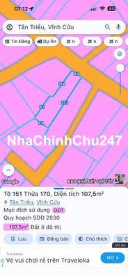 Em chính chủ Cần bán lô đất mặt tiền P.Tân Phong,4,2x21=107,4m2, SHR