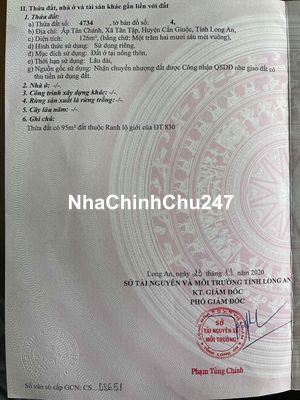 chính chủ HH2%,Bán Đất MT830,Xã Tân Tập,DT:5mx26m, giá:3tỷ