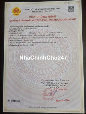 Đầu Năm Chính Chủ Ra Lộc 1 Lô Ngay Trung Tâm Chơn Thành Giá Tốt .