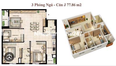 Chính Chủ Căn Hộ 3PN ( 78m2) Chung cư Vision có sổ