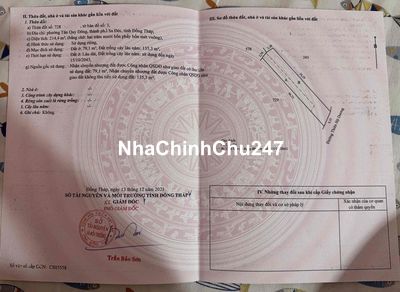 Chính chủ bán đất Mặt tiền Đường Thiên Hộ Dương