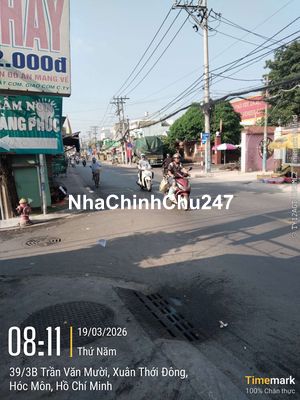 BÁN NHÀ MẶT TIỀN TRẦN VĂN MƯỜI XÃ XUÂN THỚI ĐÔNG. GẦN CHỢ CHỮ S