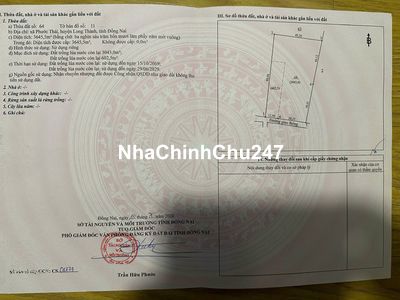 CHÍNH CHỦ BÁN ĐẤT KẾ BÊN SÂN BAY LONG THÀNH 3646 m²(41mx83m)  18TỶ5