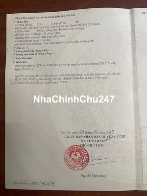 Chính chủ cần bán lô đất củ chi.