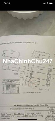 CHÍNH CHỦ BÁN RẺ NHÀ LĐT P15