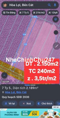 Đất chính chủ Hòa Lợi Ngợp NH