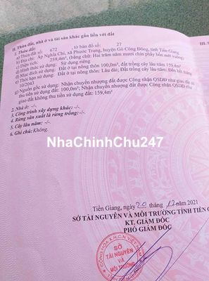 Chính chủ cần bán đất 259,4m2 Gò Công Đông, TG