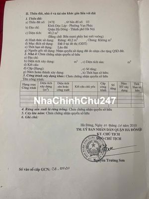 Chính chủ không mô giới - Bán nhà tại Vạn Phúc - Hà Đông