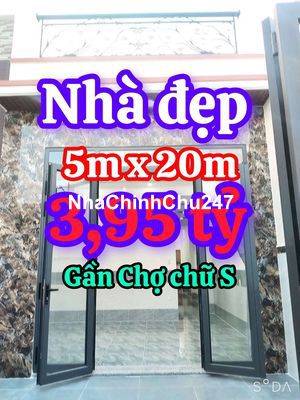 BÁN NHÀ ĐẸP 5M X 20M GẦN CHỢ CHỮ S TRẦN VĂN MƯỜI