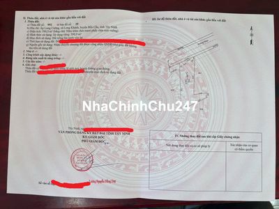 BÁN ĐẤT CHÍNH CHỦ TẠI BẾN CẦU TÂY NINH 1000 m2