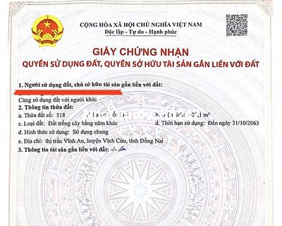 Bán đất chính chủ Vĩnh Cửu 623m2, khu dân cư