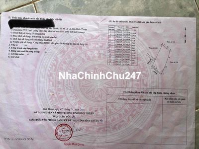 Chính chủ cần bán 722,1 mét vuông đất phủ hồng