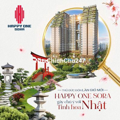 CHÍNH CHỦ CẮT LỖ CĂN GÓC 2PN CẠNH SÂN VƯỜN TẦNG 22 HAPPY ONE SORA