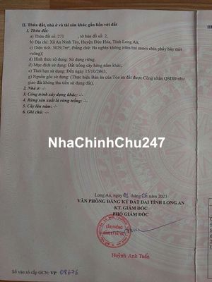 đất chính chủ cần bán ở  an ninh tây Đức hòa  long an