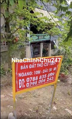 ĐẤT MẶT TIỀN 100% THỔ CƯ - 2 SỔ RIÊNG (10x50m) CHÍNH CHỦ XÃ QUỐC THÁI