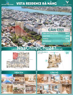 🔥 CHÍNH CHỦ BÁN CĂN HỘ 2PN THE VISTA RESIDENCE ĐÀ NẴNG VIEW TRỌN TP 