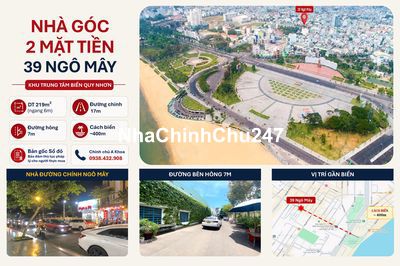 Chính chủ bán Nhà 2 mặt tiền 39 Ngô Mây, Quy Nhơn Nam (Biển Quy Nhơn)