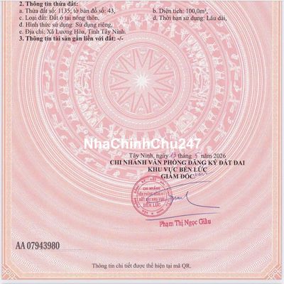 Chủ cần bán gấp 3lô đất thổ cư đất BẾN LỨC sổ hồng riêng